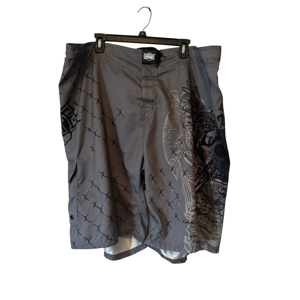 MMA Elite Gray Graphic Board‎ Shorts – Men's 2XL